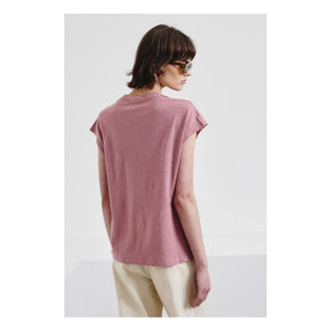 Pomandère - T-Shirt aus Baumwoll- und Leinenjersey | Mauve