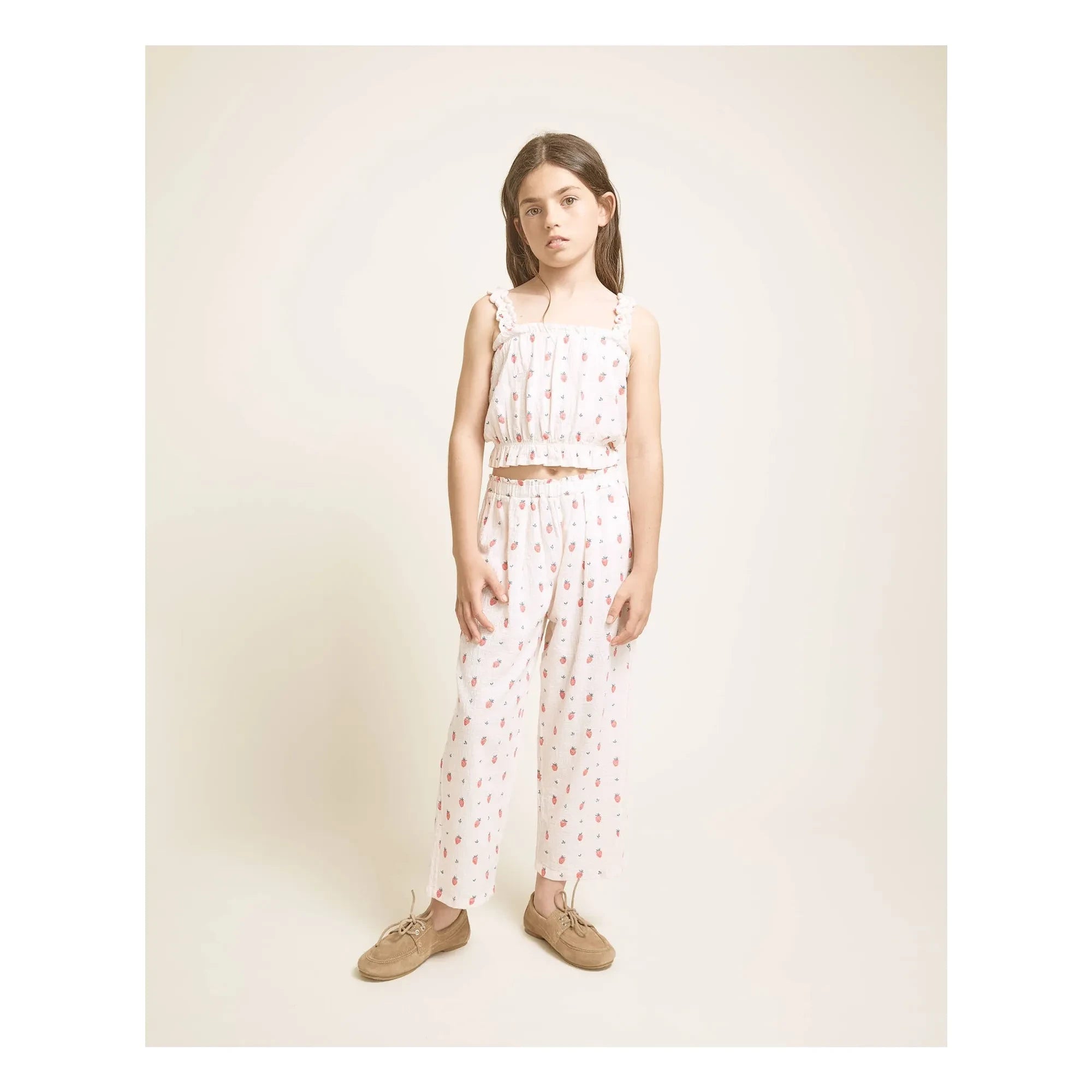 Búho - Erdbeerhose aus Bio-Baumwolle | Creme