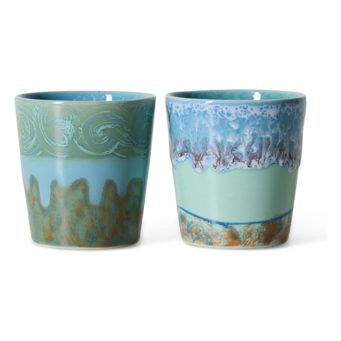 HKliving - Keramik-Kaffeetassen Van Gogh Selbstporträt | Blau