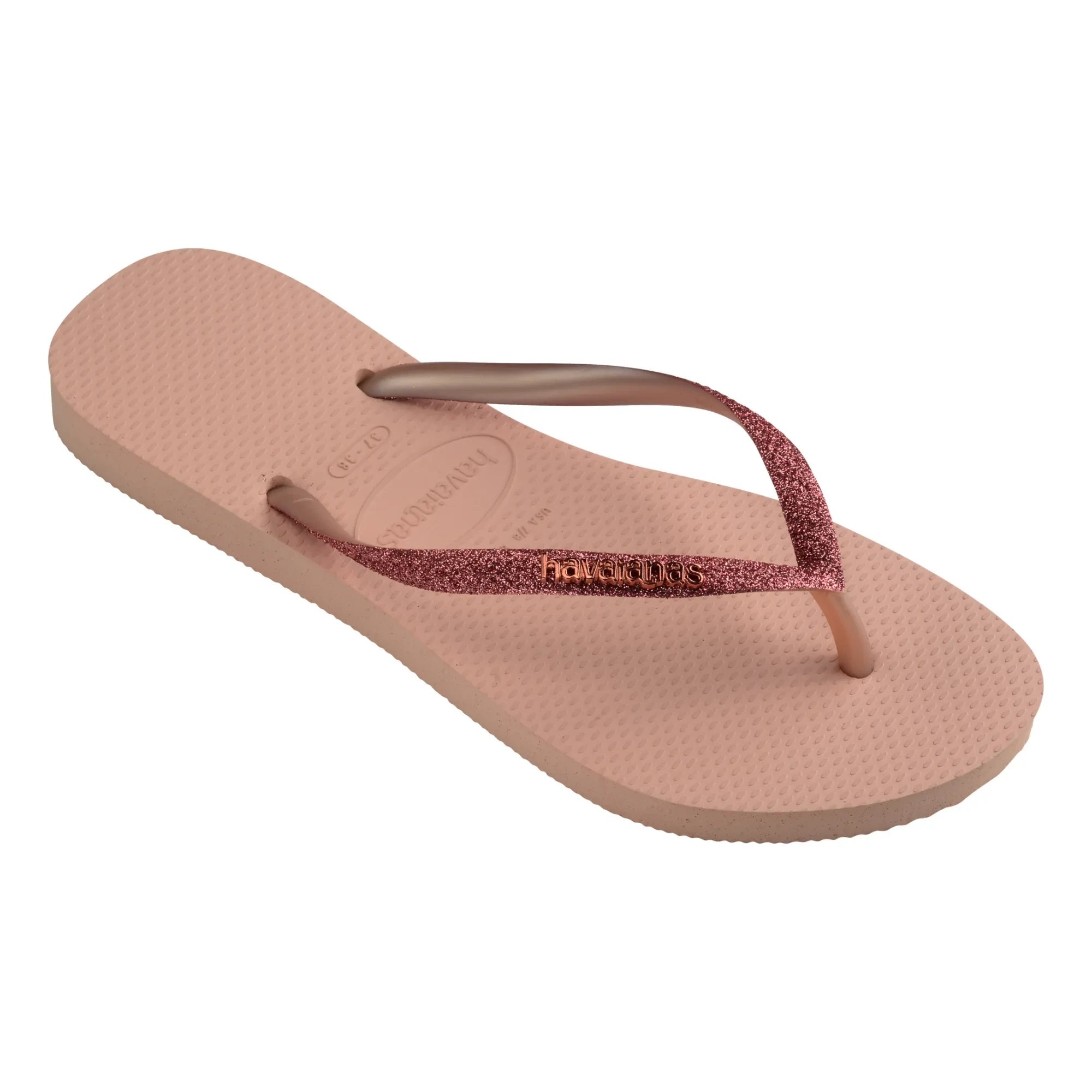 Havaianas - Dünne Zehentrenner mit Glitzer | Rosa