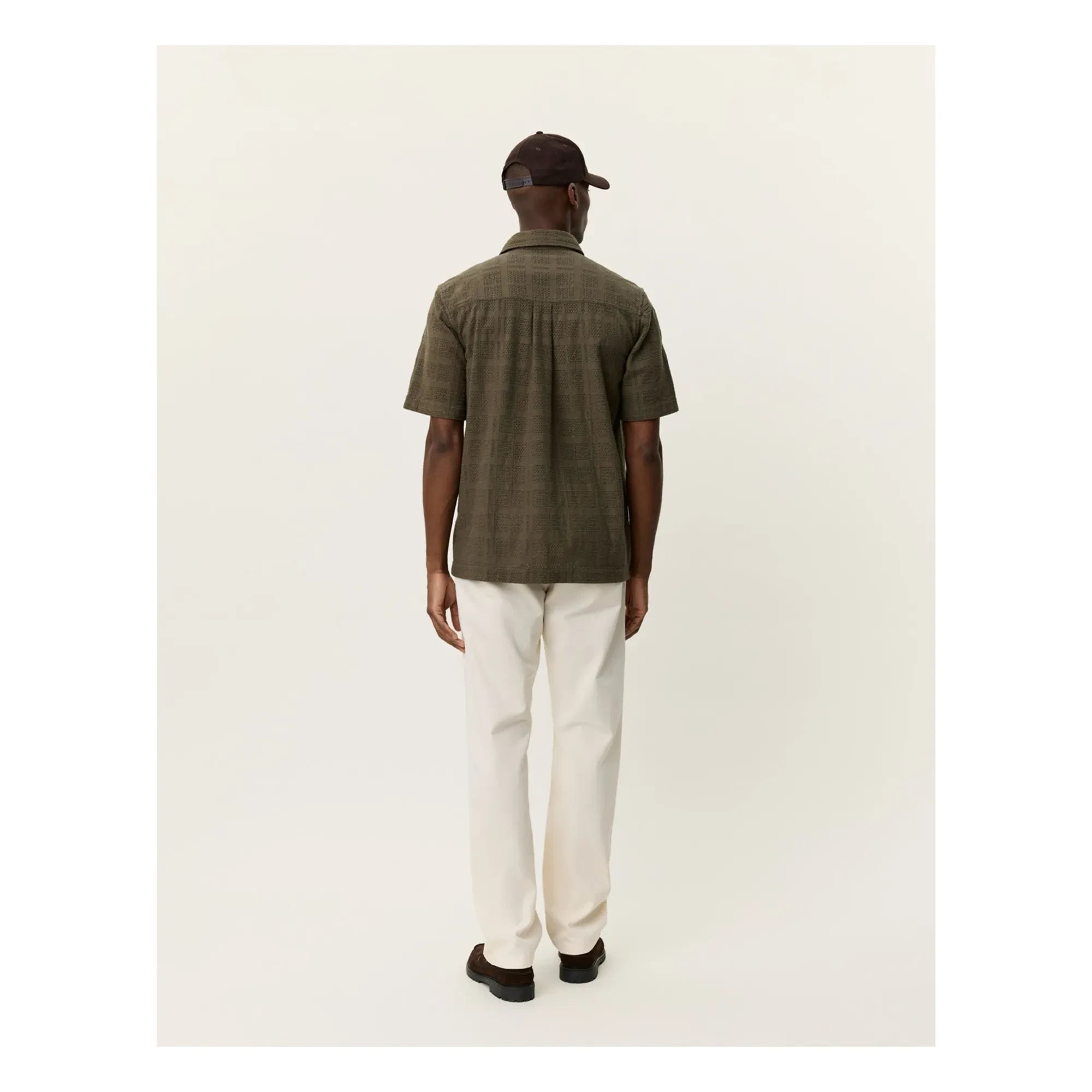 Les Deux - Charlie Baumwoll-Kurzarmhemd | Khaki