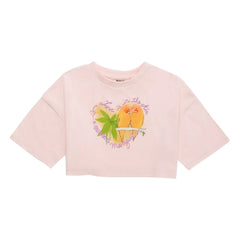 Maison Mangostan - Birds Crop T-Shirt | Blassrosa