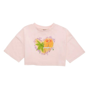 Maison Mangostan - Birds Crop T-Shirt | Blassrosa