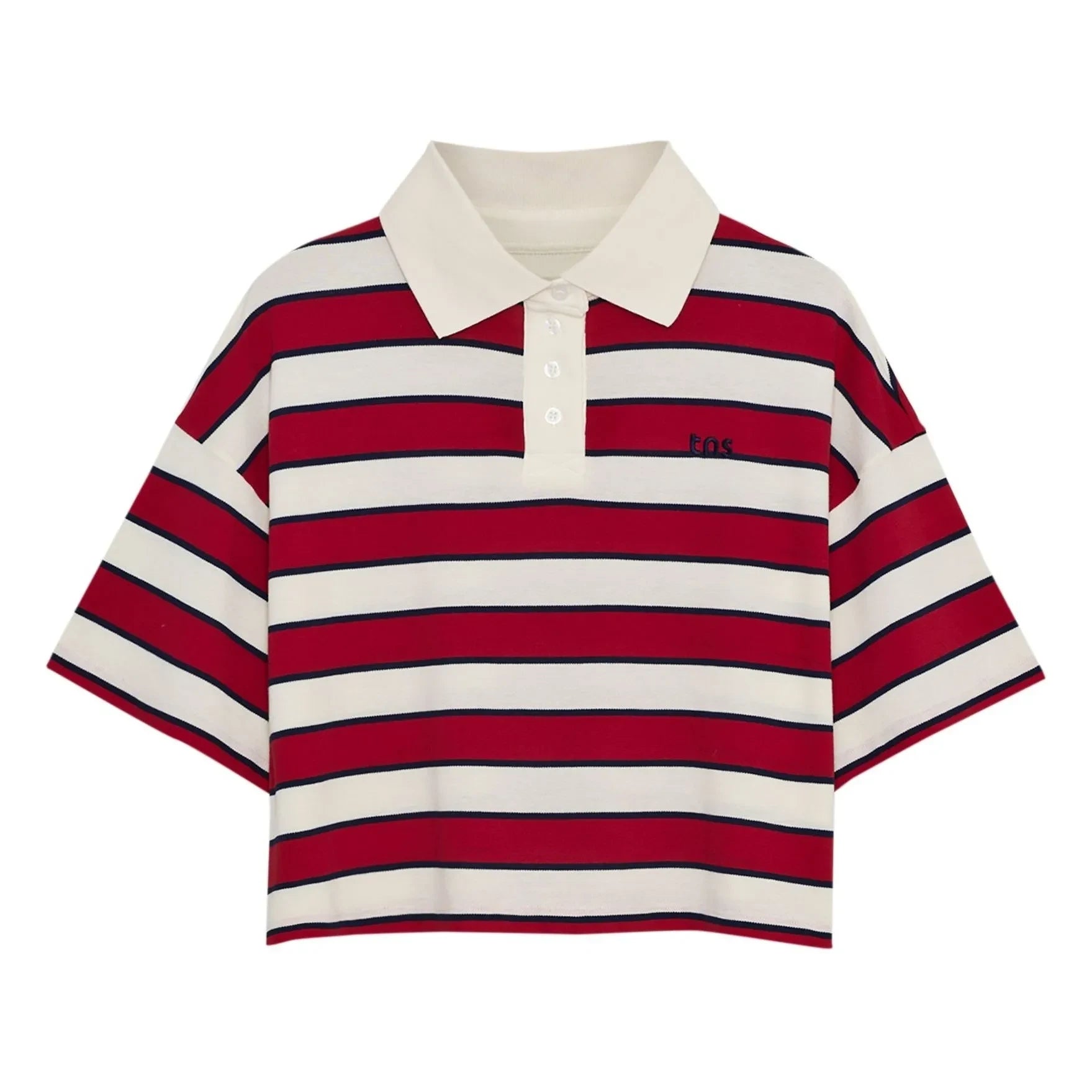 the new society - Acacia Gestreiftes Baumwoll-Polo | Rot