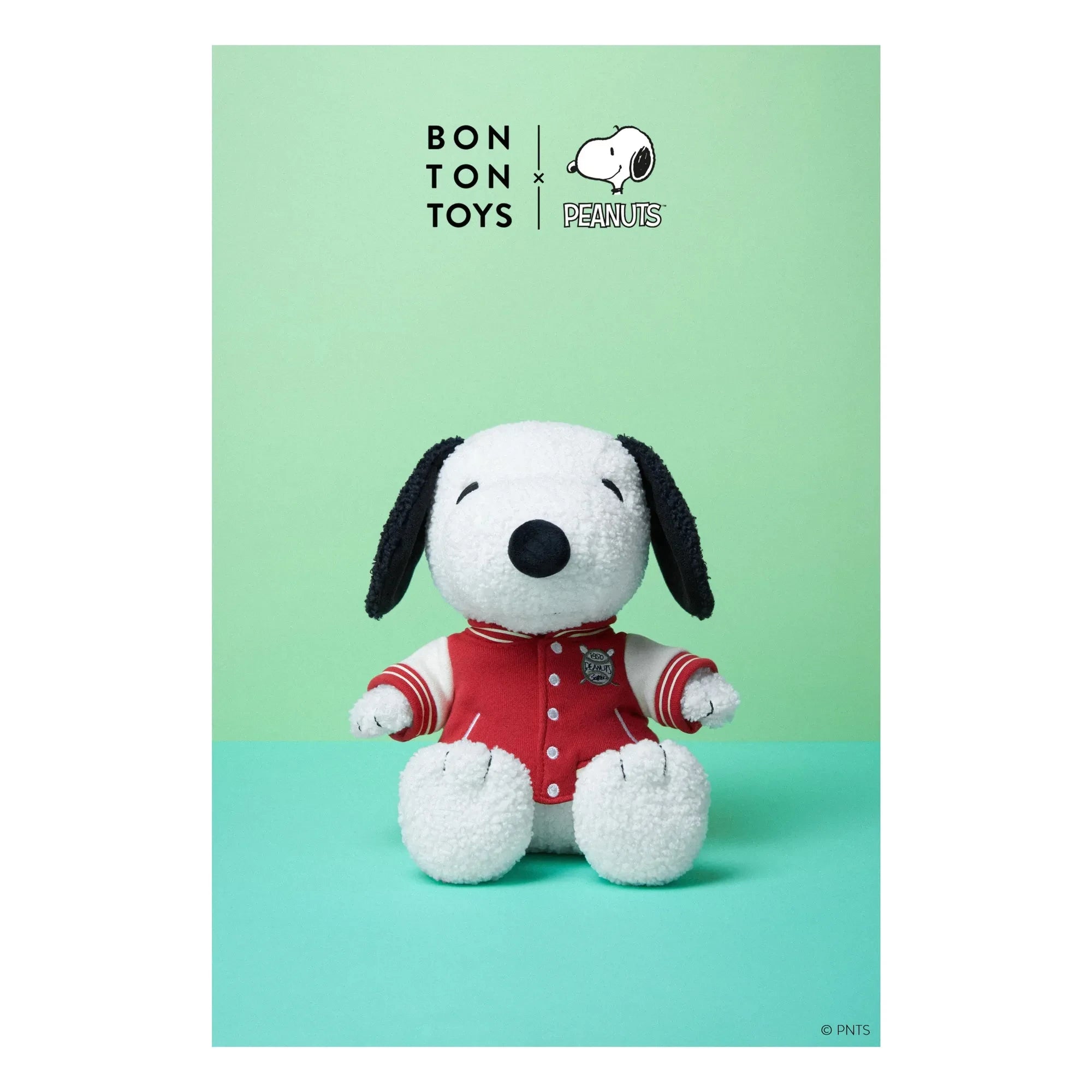 Bon Ton Toys - SNOOPY - Snoopy Plüschfigur im College-Bomberjacke