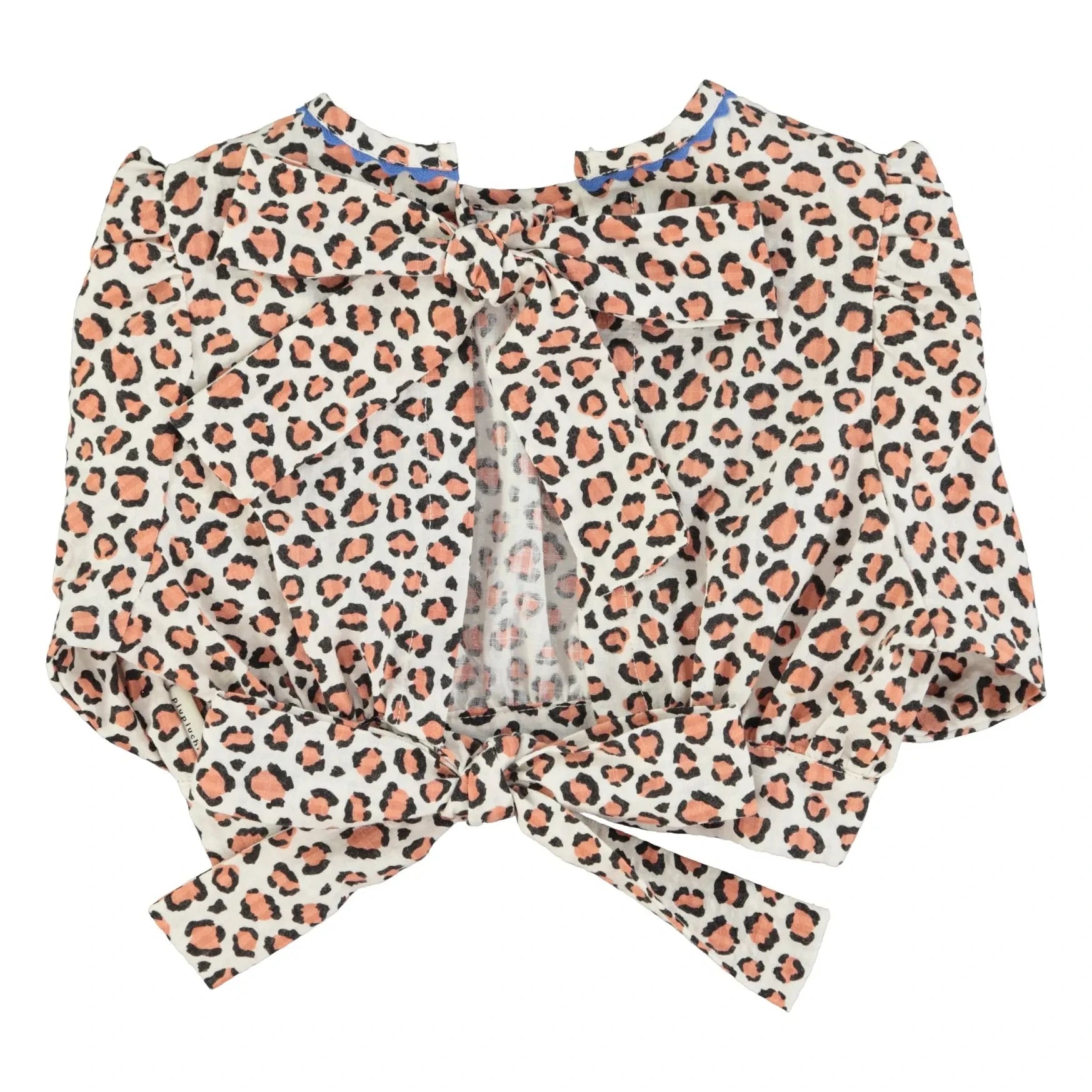 Piupiuchick - Bio-Baumwoll-Crop-Bluse mit Leopardenmuster | Ecru