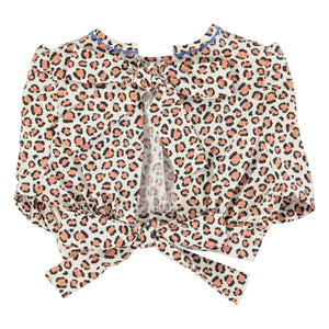 Piupiuchick - Bio-Baumwoll-Crop-Bluse mit Leopardenmuster | Ecru