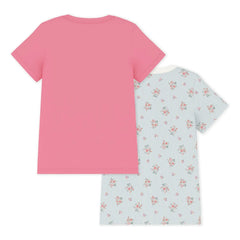 Petit Bateau - Batch 2 T-Shirts mit Blumenmuster | Rosa