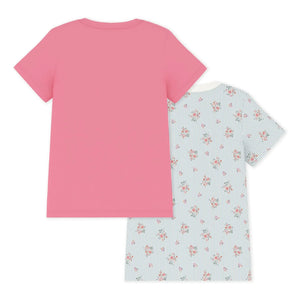 Petit Bateau - Batch 2 T-Shirts mit Blumenmuster | Rosa