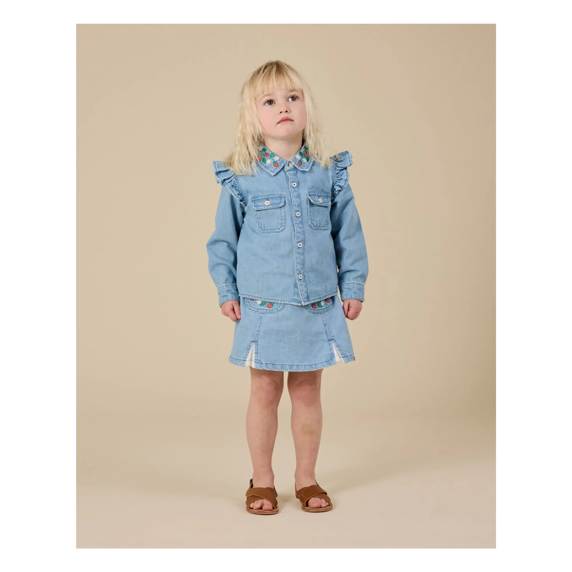 Goldie + Ace - Erdbeer Chambray Rock | Blau