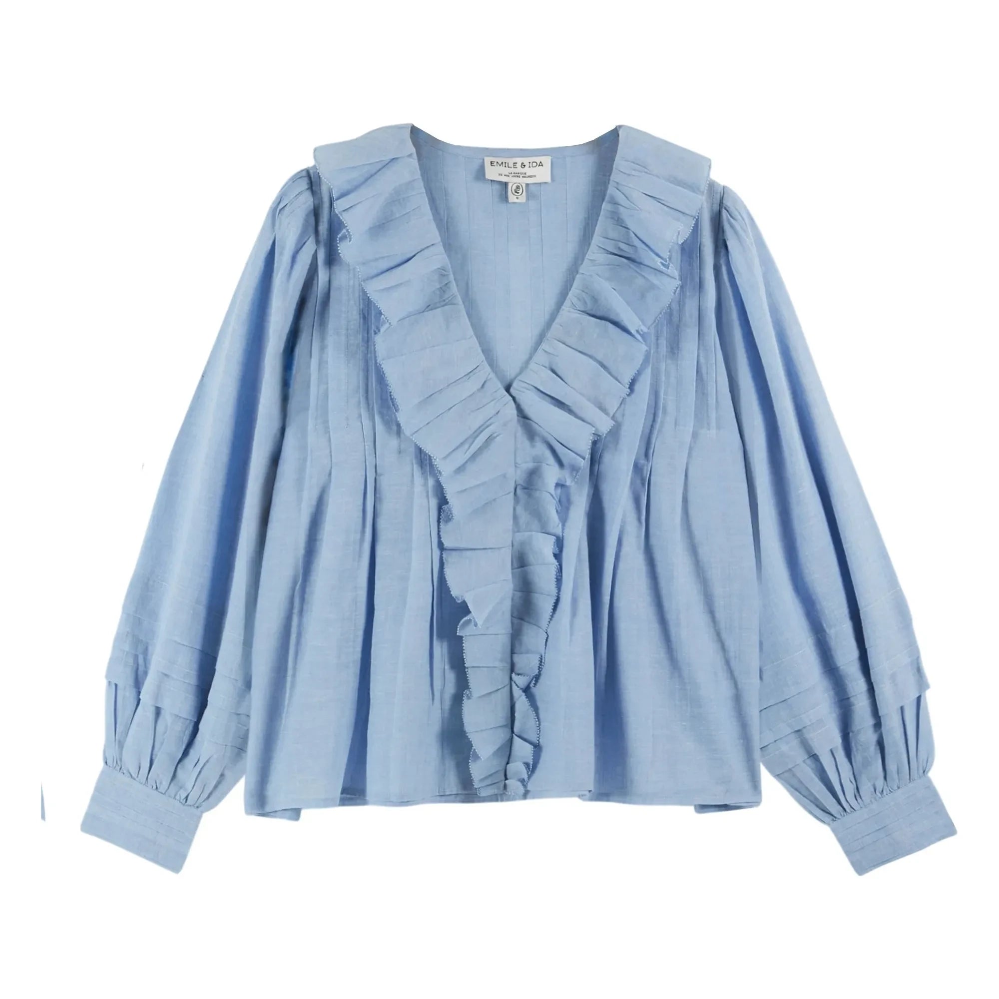 Emile et Ida - Khadi-Baumwollbluse Blau