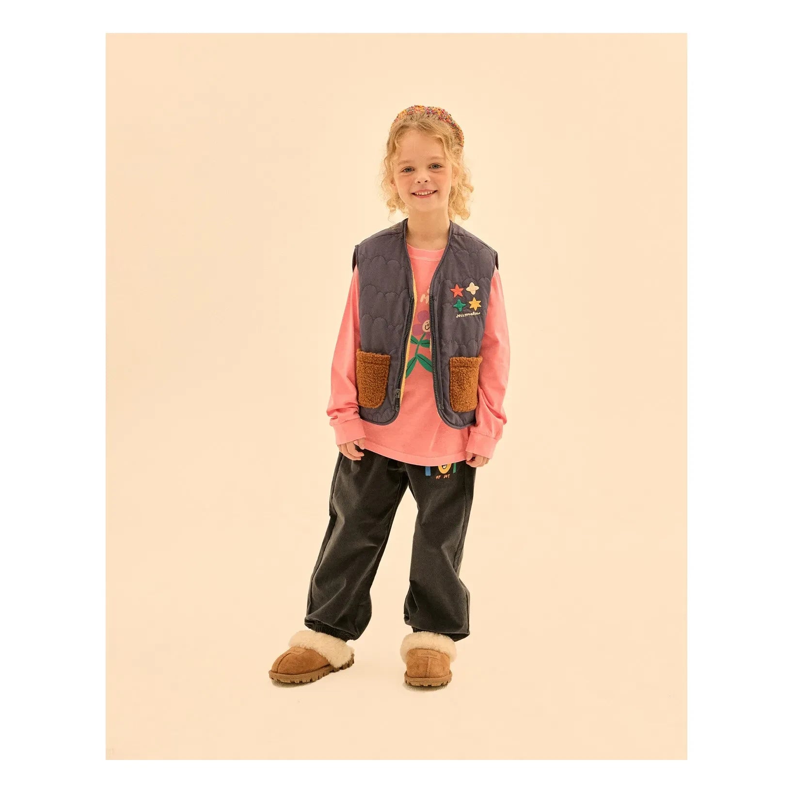 Jelly Mallow - Wendbare Farbblock-Sherpa-Weste | Marineblau