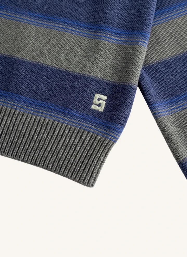 Smallable Kid - Matteo Gestreifter Wollpullover | Khaki