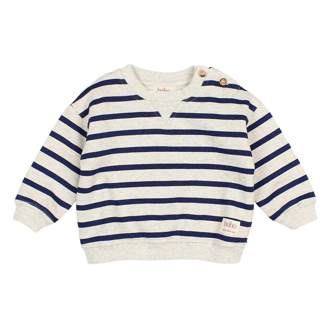 Búho - Denizci çizgili organik pamuklu sweatshirt | Lacivert