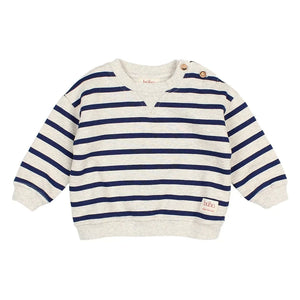 Búho - Denizci çizgili organik pamuklu sweatshirt | Lacivert