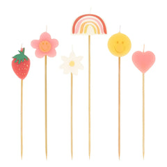 Meri Meri – Happy Icons Geburtstagskerzen – 6er-Set