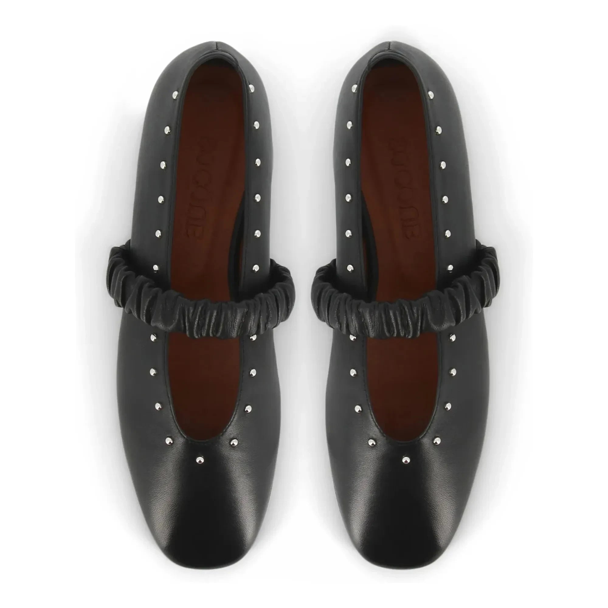 Socque Paris - June Leder Ballerinas | Schwarz