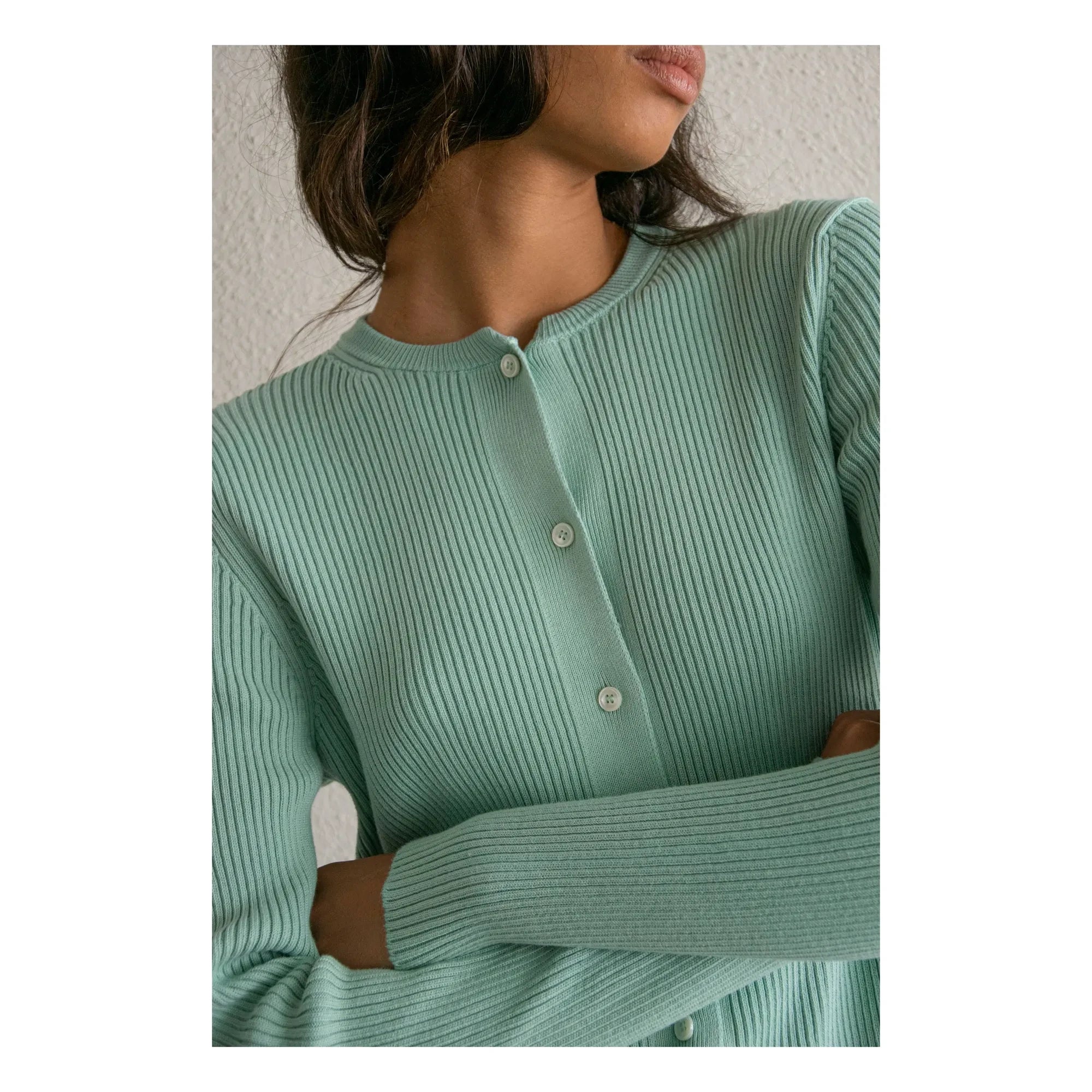 THEAVANT - Saint Etienne Gerippte Strickjacke | Wassergruen