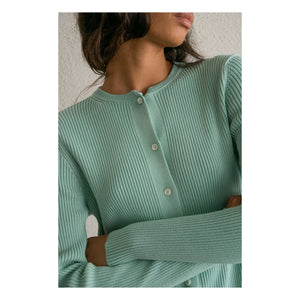 THEAVANT - Saint Etienne Gerippte Strickjacke | Wassergruen