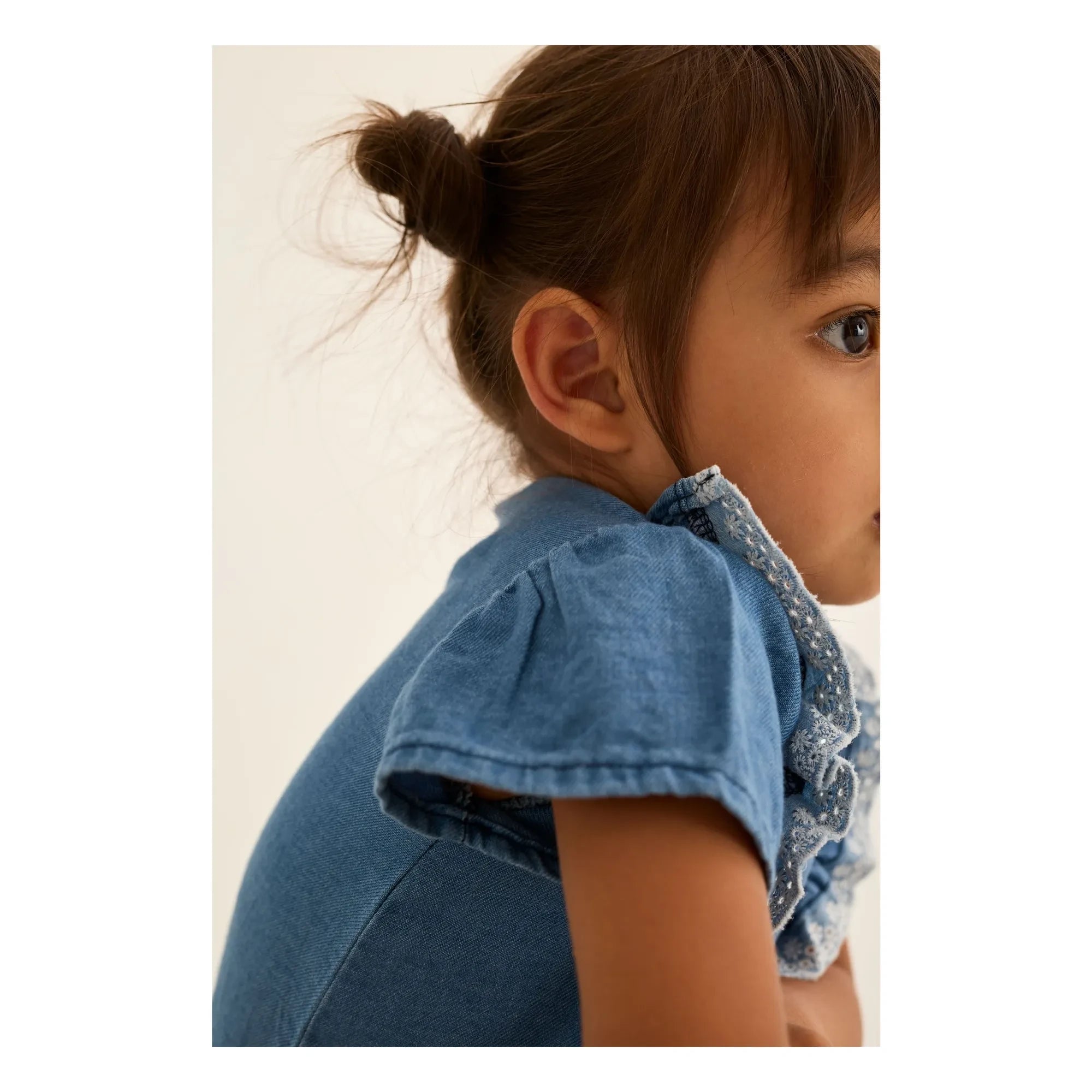 Cozmo – Denimbluse mit Rüschen, blau Malva