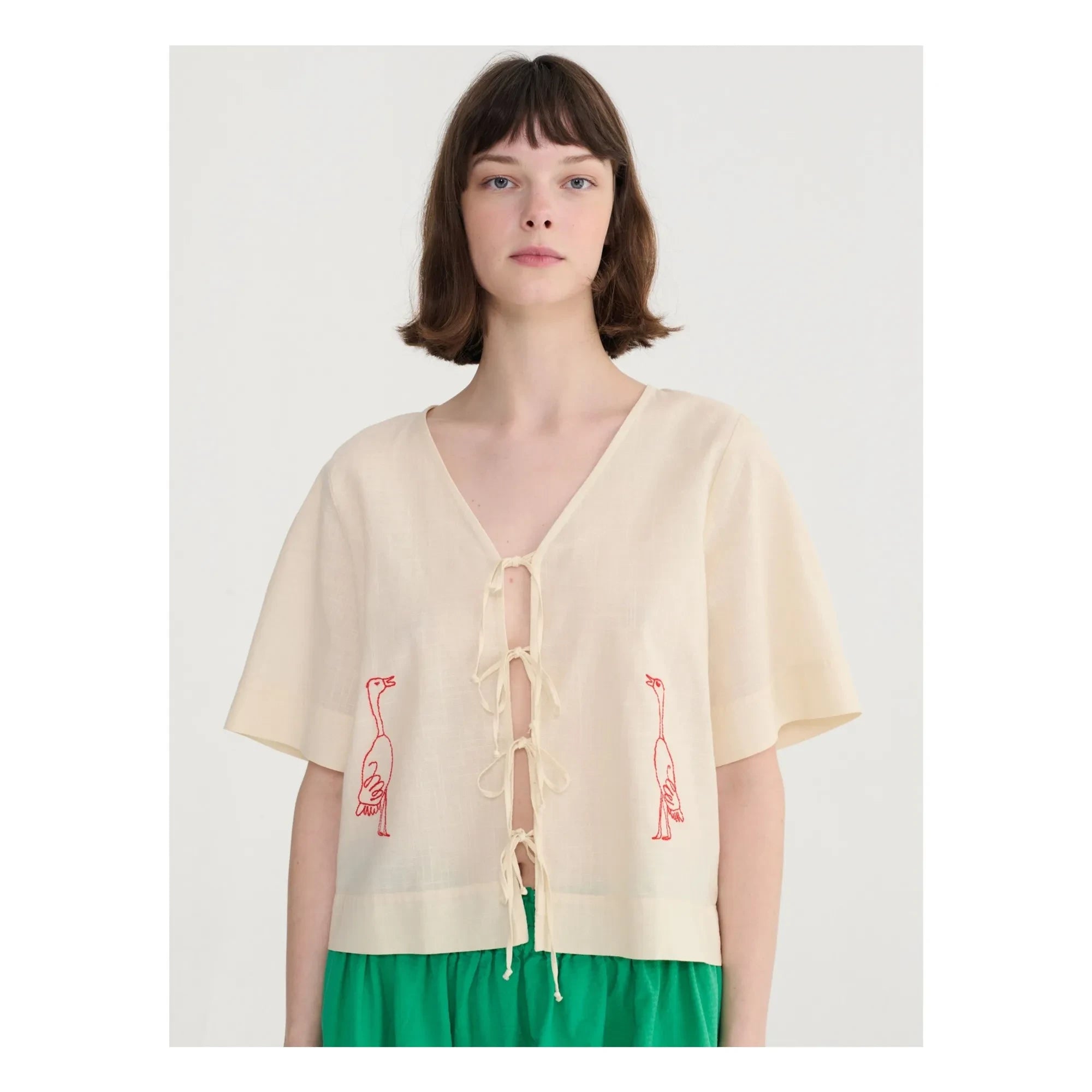 Bobo Choses - Bestickte Bio-Baumwollbluse | Creme