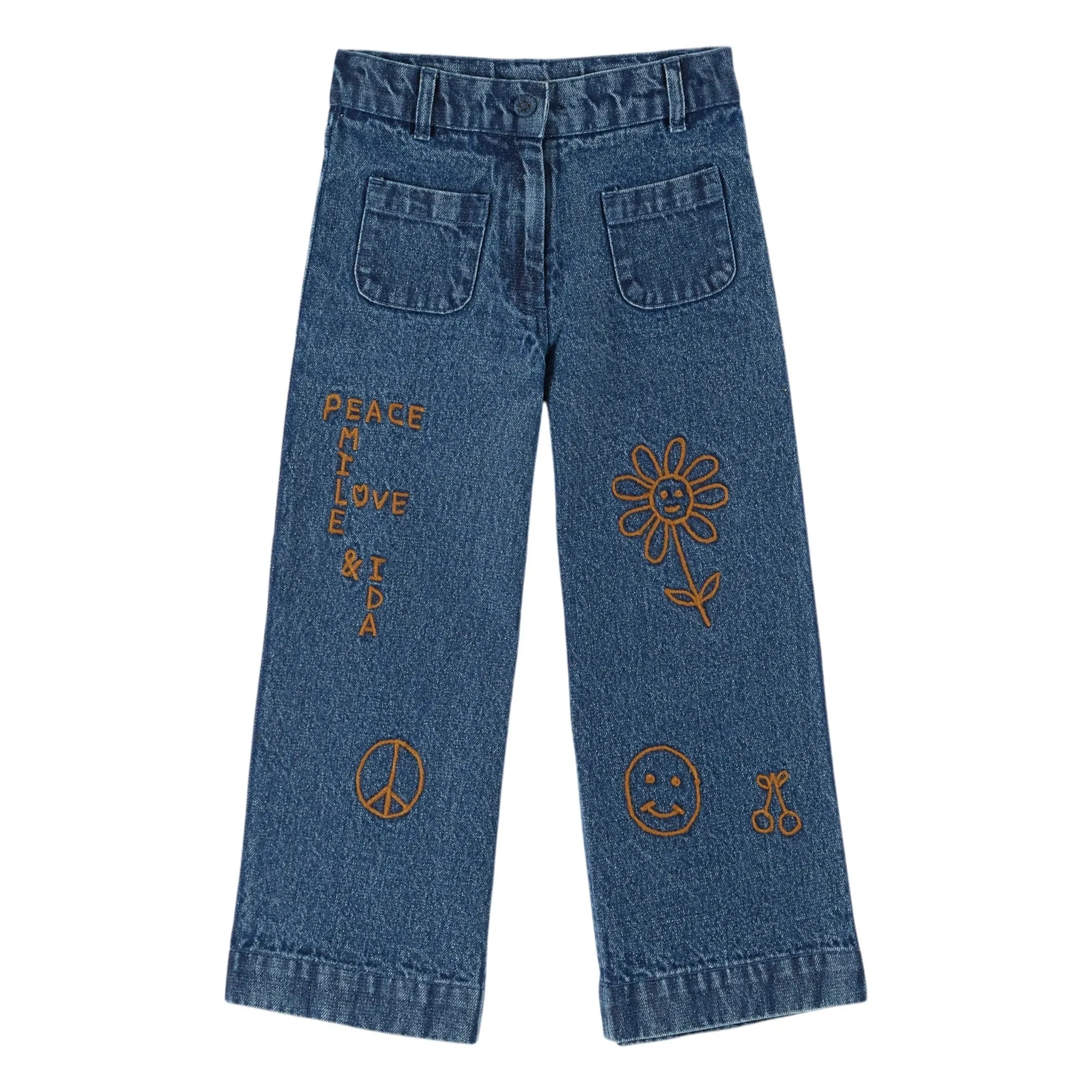Emile et Ida - Bestickte Jeans in Blau