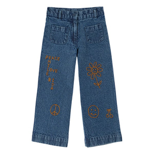 Emile et Ida - Bestickte Jeans in Blau
