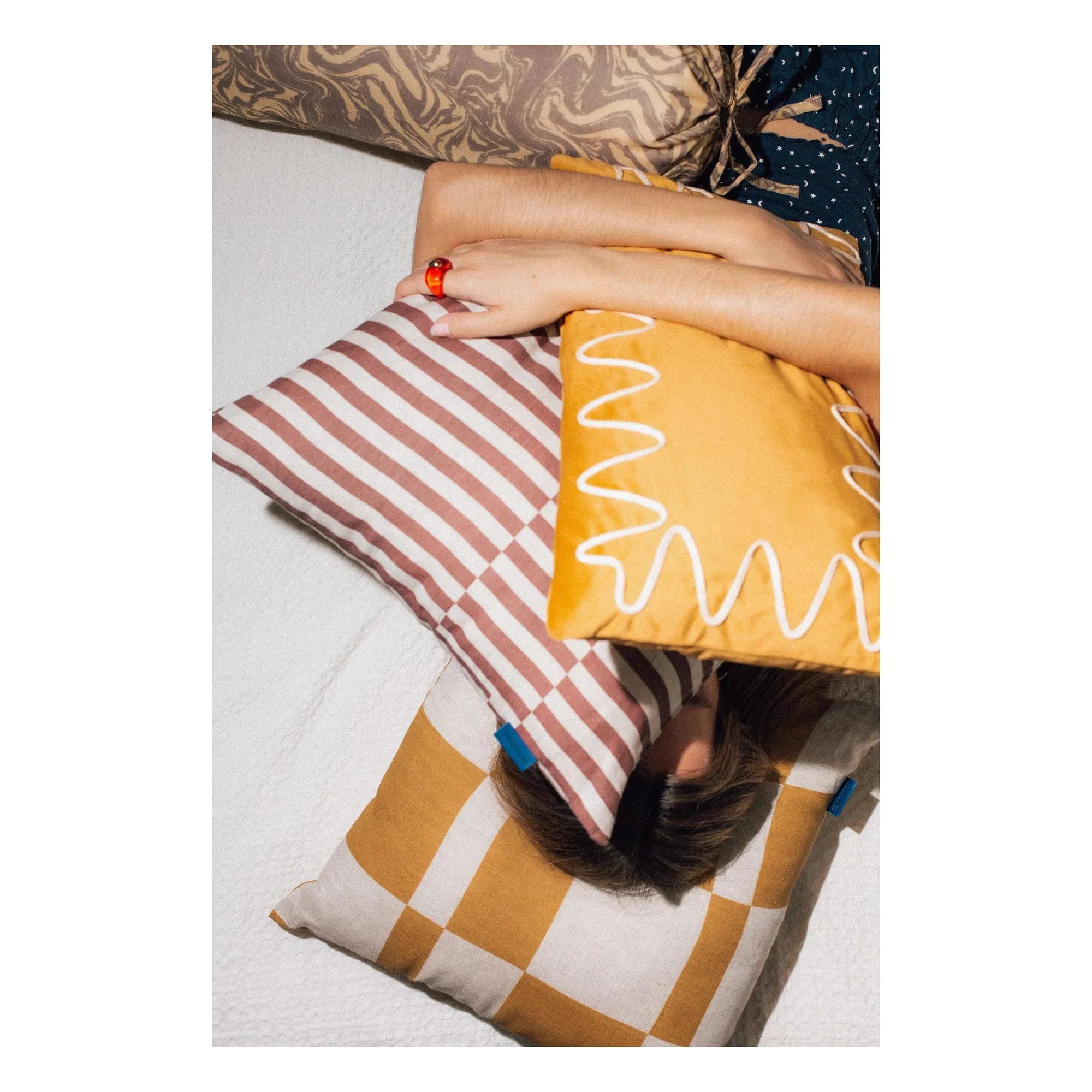 Nobodinoz - Stanley Lines Kissen | Braun