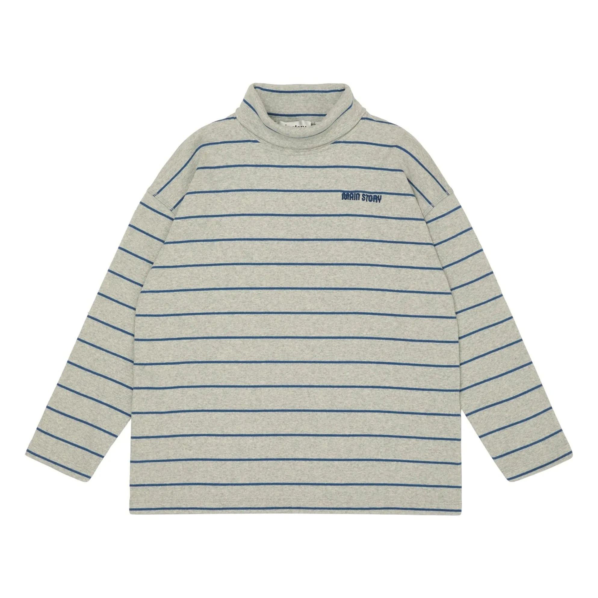 Main Story - Gerippter Rollkragenpullover aus Bio-Baumwolle | Grau
