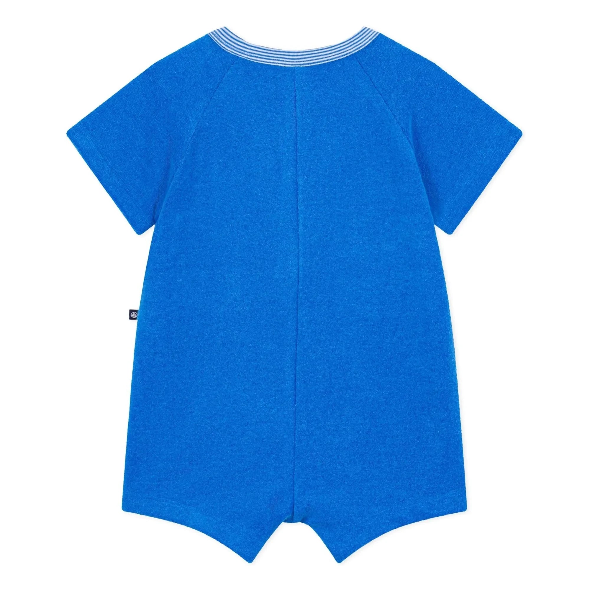 Petit Bateau - Einfarbiger Kurzarm-Strampler | Königsblau