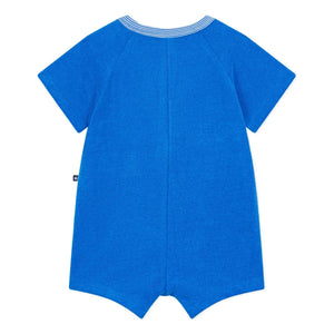 Petit Bateau - Einfarbiger Kurzarm-Strampler | Königsblau