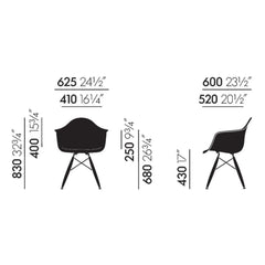 Vitra - DAW Stuhl - Ahornuntergestell - Charles & Ray Eames | Schwarz