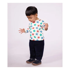Petit Bateau - Organik pamuklu polar pantolon | Gece mavisi