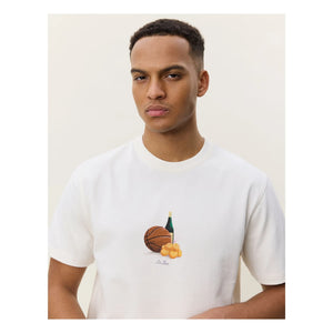 Les Deux - T-Shirt mit Zitrone | Gebrochenes Weiß