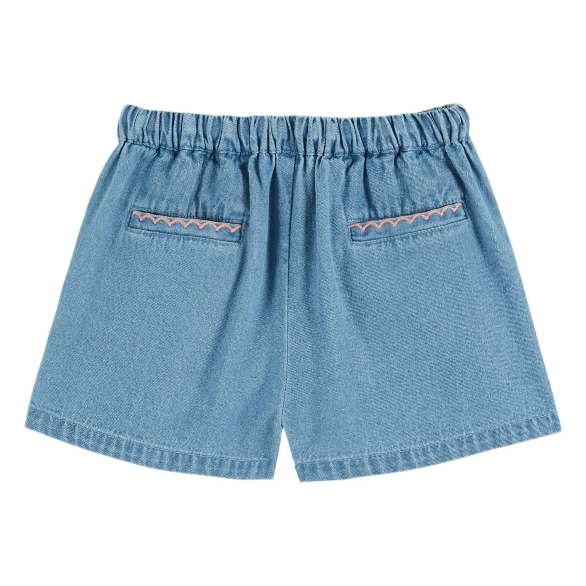 Emile et Ida – Bestickte Jeans-Shorts | Blau