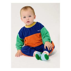 Bobo Choses - Farbblock Baby Sweatshirt aus Bio-Baumwolle | Orange