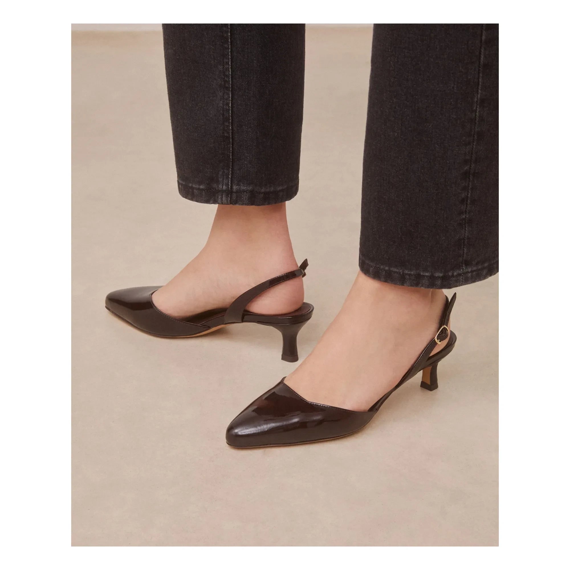 Rivecour - Spitz zulaufende Schuhe Nr. 411 Lackleder | Braun