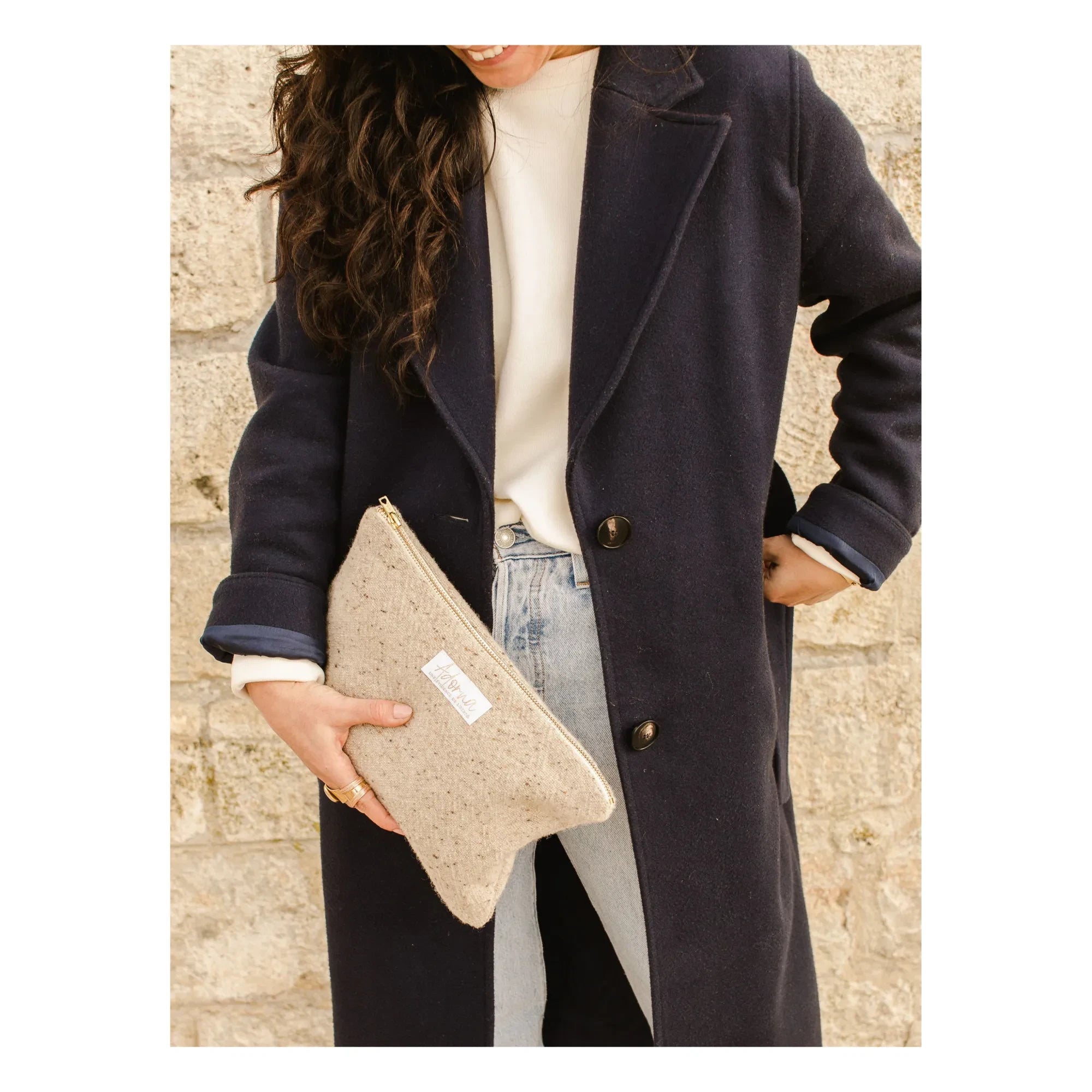 Adorna - Beutel aus Wolle und Leinen | Heather Beige