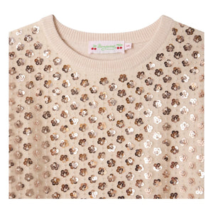 Bonpoint - Marlise Wollkleid mit Metallic-Effekt | Hellrosa