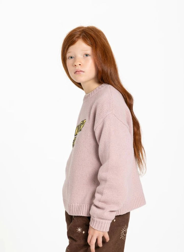 Hundred Pieces - Lacy Thunder Girl Merinowolle Pullover | Hellrosa