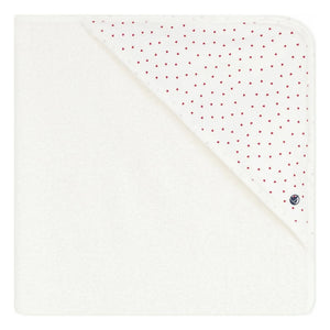 Petit Bateau - Kalp Desenli Banyo Pelerini | Beyaz