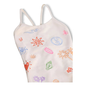 Molo - Nanna Minis Doodles Badeanzug aus recyceltem Material | Ecru