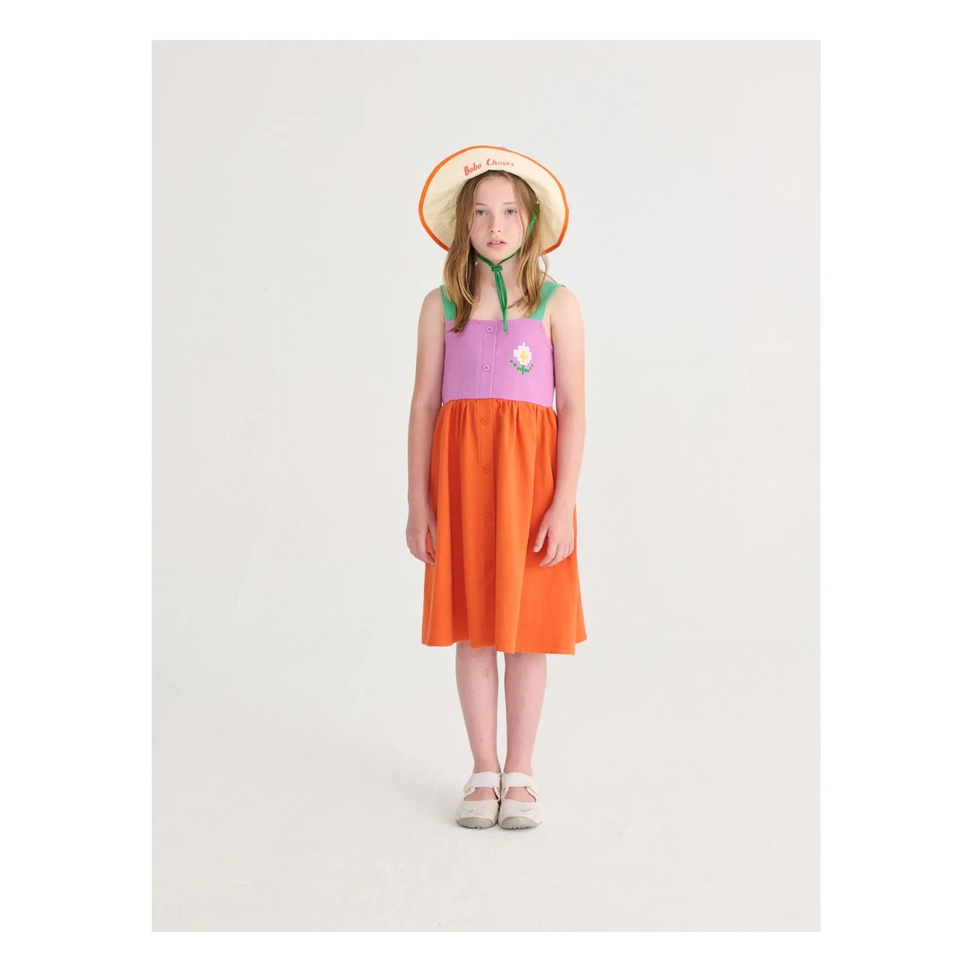 Bobo Choses - Farbblock Kleid aus Bio-Baumwolle | Orange
