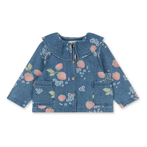 Konges Sløjd - Jeans-Magot-Erdbeer-Bio-Baumwolljacke mit Kragen | Blau