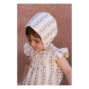 birinit - Béguin Sariñena Bio-Baumwolle Blumen | Elfenbein
