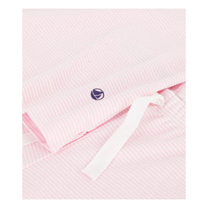 Petit Bateau – Schlafanzug aus Bio-Baumwolle mit Streifenmuster | Rosa