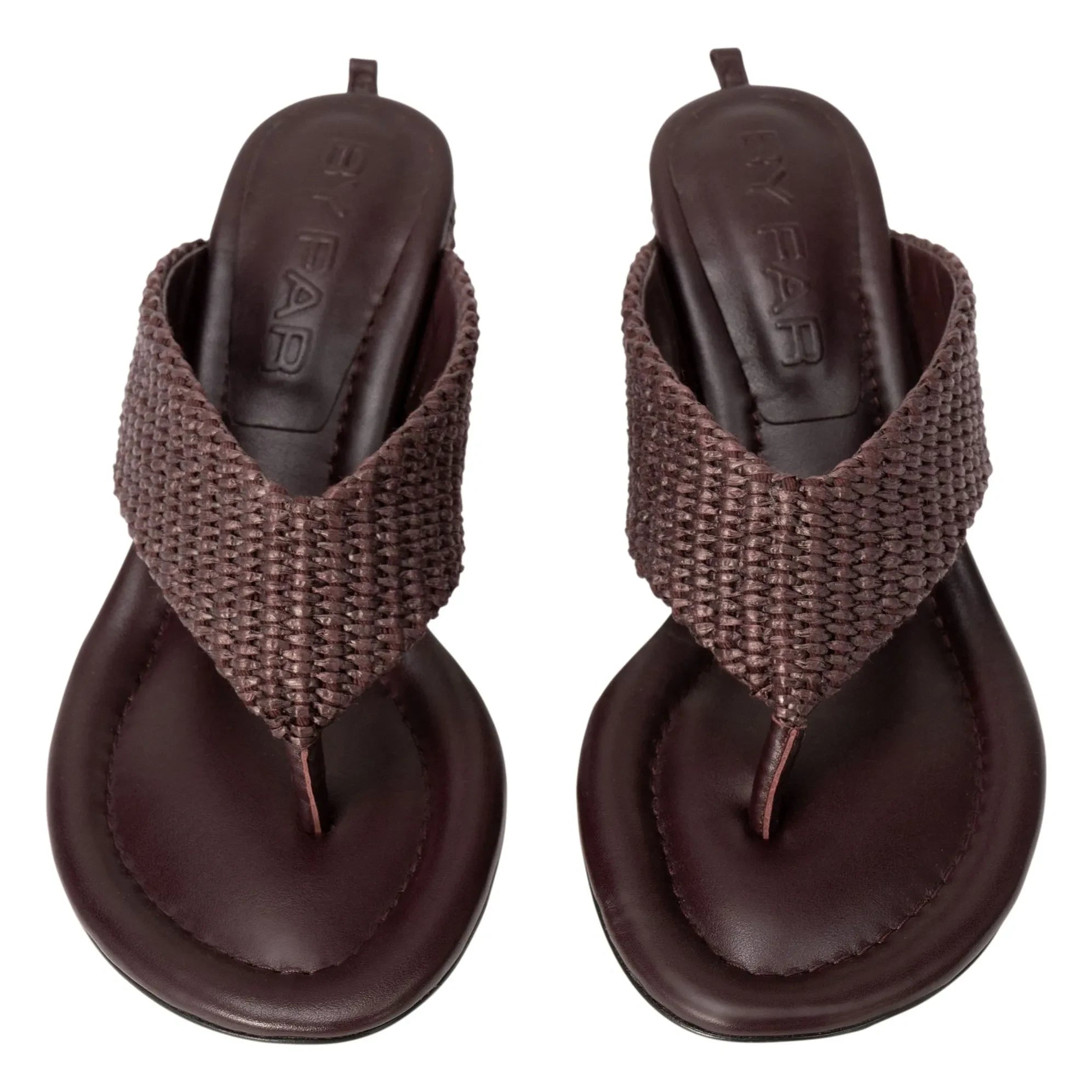 BY FAR - Dasha Deri ve Raphia Sandalen | Weinrot