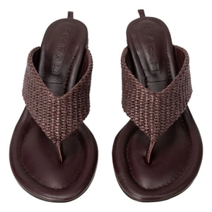BY FAR - Dasha Deri ve Raphia Sandalen | Weinrot