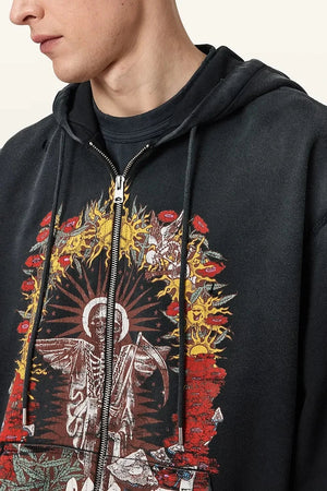 AllSaints ROQUE pamuklu erkek kapüşonlu sweatshirt