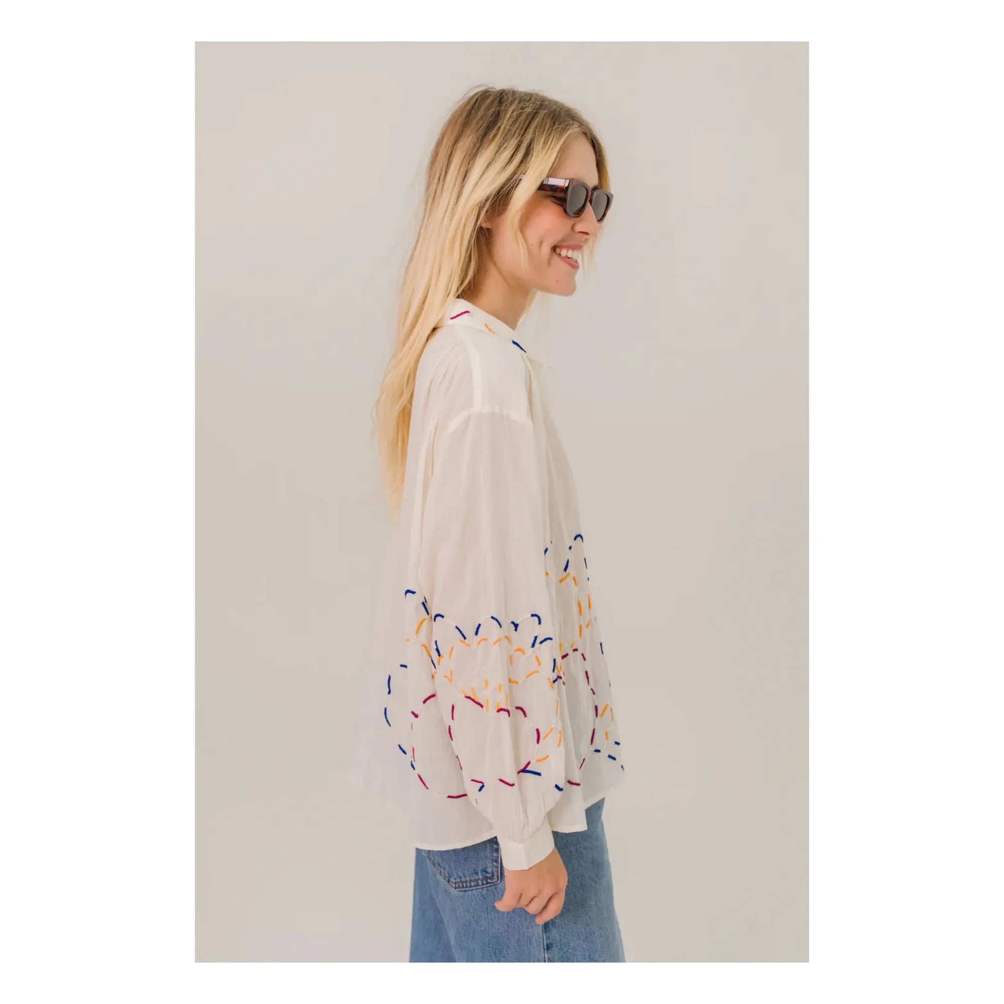 Sacrécoeur - Ali Pivoine Baumwoll-Voile-Hemd | Weiß